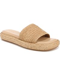 Vince - S Eva Raffia Slide Sandal Toasted Wheat Raffia 6 M - Lyst