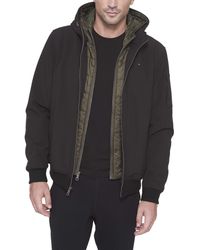 Tommy Hilfiger - Big Soft Shell Fashion Bomber With Contrast Bib And Hood - Lyst