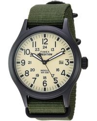 Timex - Expedition Scout 40mm Watch – Black Case Cream Dial With Green Fabric - Lyst