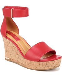Franco Sarto - S Clemens Cork Wedge Sandal Cherry Red Leather 7.5 M - Lyst