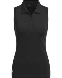 adidas - Standard Ultimate365 Solid Sleeveless Polo Shirt Black - Lyst