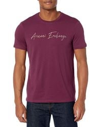 Emporio Armani - A | X Armani Exchange Embroidered Cursive Logo Slim T-shirt - Lyst