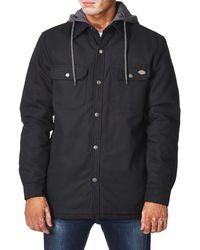 Dickies - Mens Fleece Hooded Duck Shirt Jacket With Hydroshield Work Utility Outerwear - Lyst