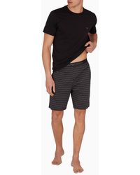 Emporio Armani - Pattern Mix Pajama Short And Tee Set - Lyst