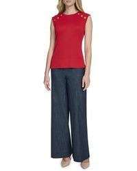 Tommy Hilfiger - Sleeveless Button Top - Lyst