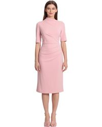 Maggy London - S Side Pleat With Asymmetric Neck And Elbow Sleeves Cocktail Dress - Lyst