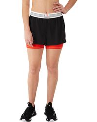 Champion - , Moisture Wicking, Lightweight Mesh Shorts With Liner For , 2.5", Black/solar Crimson With Taglet, Xx-large - Lyst