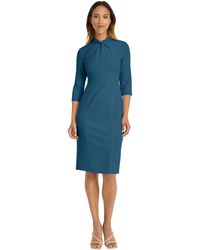 Donna Morgan Mesh Sheath Mock Neck Midi Dress | Dillard's