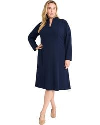 Maggy London - Plus Size Elegant V-neck Long Sleeve Knee-length Fitted Silhouette-business Casual Dresses - Lyst