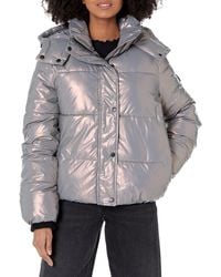 DKNY - Sport High Shine Hooded Puffer Jacket - Lyst