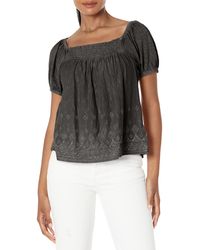 Lucky Brand - Womens Square Neck Peasant Top - Lyst