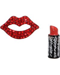 Betsey Johnson - S Lipstick Mismatch Earrings - Lyst