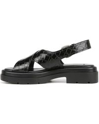 Vince - S Helena Slingback Platform Sandal Black Croco Leather 5 M - Lyst