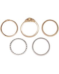 Lucky Brand - Two Tone Ring Stack - Lyst