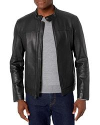 Cole Haan - Bonded Leather Moto Jacket - Lyst