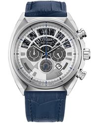 Citizen Av3006-09e The Signature Collection Eco-drive Moon Phase Flyback  Chronograph Watch in Blue for Men | Lyst