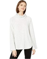 Michael Stars Womens Madison Brushed Sweater Rib Long Sleeve Turtleneck Raglan