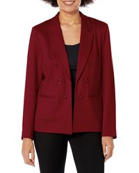Jones New York - Faux Double Breasted Compression Jacket Bordeaux - Lyst