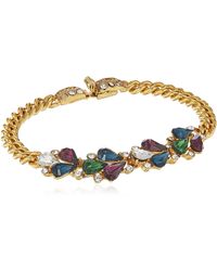 Ben-Amun - Maharaji Swarovski Crystal Marquise Cut Gold Link Bracelet - Lyst