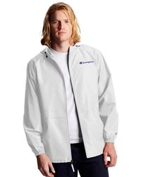 Champion - , Stadium Full-zip, Wind, Water Resistant Jacket For , White Small Script, Large - Lyst