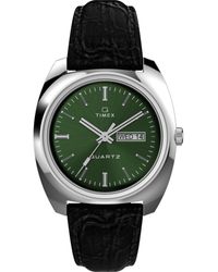 Timex - Analog Quarz Uhr mit Leder Armband TW2W44700ZV - Lyst