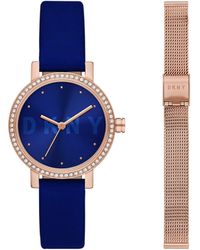 DKNY - Soho Quartz Leather And Stainless Steel Dress Watch - Lyst
