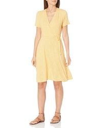 Amazon Essentials - Short-sleeved Faux-wrap Dress - Lyst