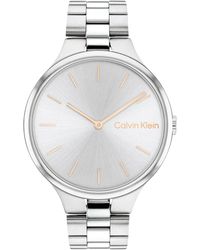 Calvin Klein - Orologio Analogico al Quarzo da Donna con Cinturino in Acciaio Inossidabile Argentato - 25200128 - Lyst