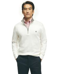 Brooks Brothers - Regular Fit Ribbed French Terry Long Sleeve Half-zip Sweater - Lyst