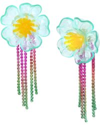 Betsey Johnson - S Flower Fringe Chandelier Earrings - Lyst
