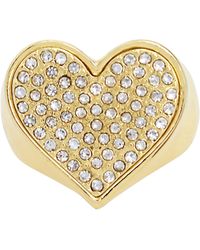 Steve Madden - S Pave Heart Cocktail Ring - Lyst