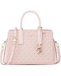 MICHAEL Michael Kors - Mk Laila Small Signature Logo Satchel - Lyst