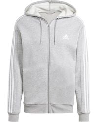 adidas - M 3s Fl Fz Hd Trui Met Capuchon - Lyst