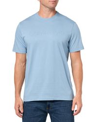 Calvin Klein - Relaxed Fit Ck Logo Crewneck T-shirt Faded Denim - Lyst