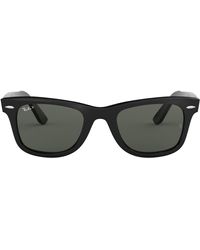 Ray-Ban - Rb2140f Original Wayfarer Asian Fit Sunglasses, Black/green, 52 Mm - Lyst