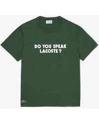 Lacoste - Short Sleeve Relaxed Fit Tee Shirt W/crocodile Wording - Lyst