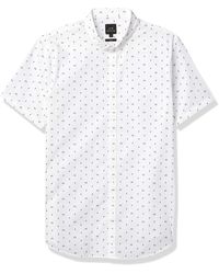 Emporio Armani - A|x Armani Exchange Slim Fit Printed Stretch Cotton Short Sleeve Woven - Lyst
