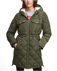 Levi's - Soft Sherpa Lined Diamond Quilted Long Parka Jacket - Lyst