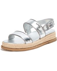 DKNY - Bernae Double Strap Espadrille Platform Sandal Flat - Lyst