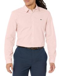 Lacoste - Long Sleeve Slim Fit Poplin Button Down Shirt - Lyst
