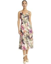 Maggy London - V-neck Sleeveless Midi-flowy A-line Summer Wedding Guest Dress With Pockets - Lyst