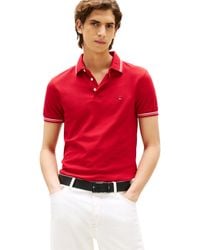 Tommy Hilfiger - Short Sleeve Casual Polo Shirts In Slim Fit With Stretch And Cuff Designs - Lyst