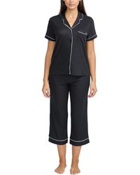 BCBGMAXAZRIA - Pajama Set Short Sleeve Notch Collar With Pants - Lyst
