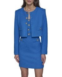 Karl Lagerfeld - Paris Tweed Solid Scoop Neck Cropped Knit Blazer - Lyst