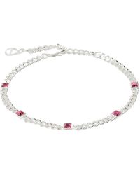 ALEX AND ANI - Aa73982310ss,birthstone Curb Chain Bracelet,shiny Silver,pink,october - Lyst