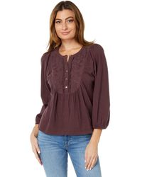 Lucky Brand - Long Sleeve Embroidered Yoke Top - Lyst