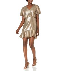 ML Monique Lhuillier - Short Sleeve Sequins Cocktail Dress - Lyst