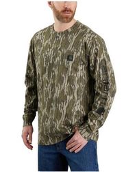 Carhartt - Loose Fit Heavyweight Long-sleeve Pocket Camo Logo Graphic T-shirt - Lyst