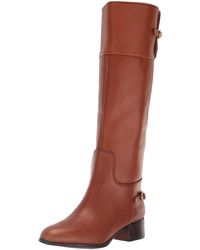 Franco Sarto - S Jazrin Tall Riding Boots Cognac Brown Leather 5.5 M - Lyst