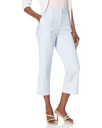 BCBGMAXAZRIA - Cropped Straight Leg Pant Faux Leather Belt Loop Edge Stitch Functional Pockets Trouser - Lyst